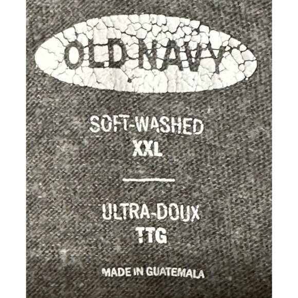 Old Navy Mens T-Shirt Soft Wash Short Sleeve NEVER FORGET Pullover Tee Gray 2XL - Picture 4 of 9